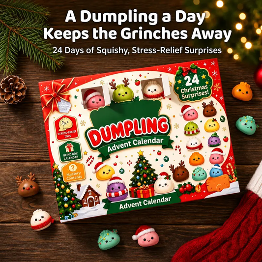 2026 Dumpling Squishy Advent Calendar - Indoor Recreation Stress Relief Toy, 24 Surprise Kawaii Mini Food Squishy Figures, Cute Christmas Countdown Holiday Gift